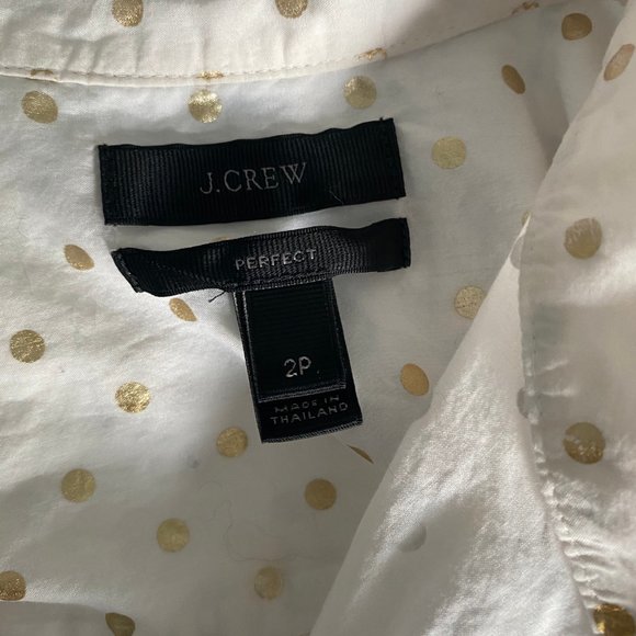 J. Crew Metallic Dot Perfect Fit Button Down Top - Picture 6 of 6